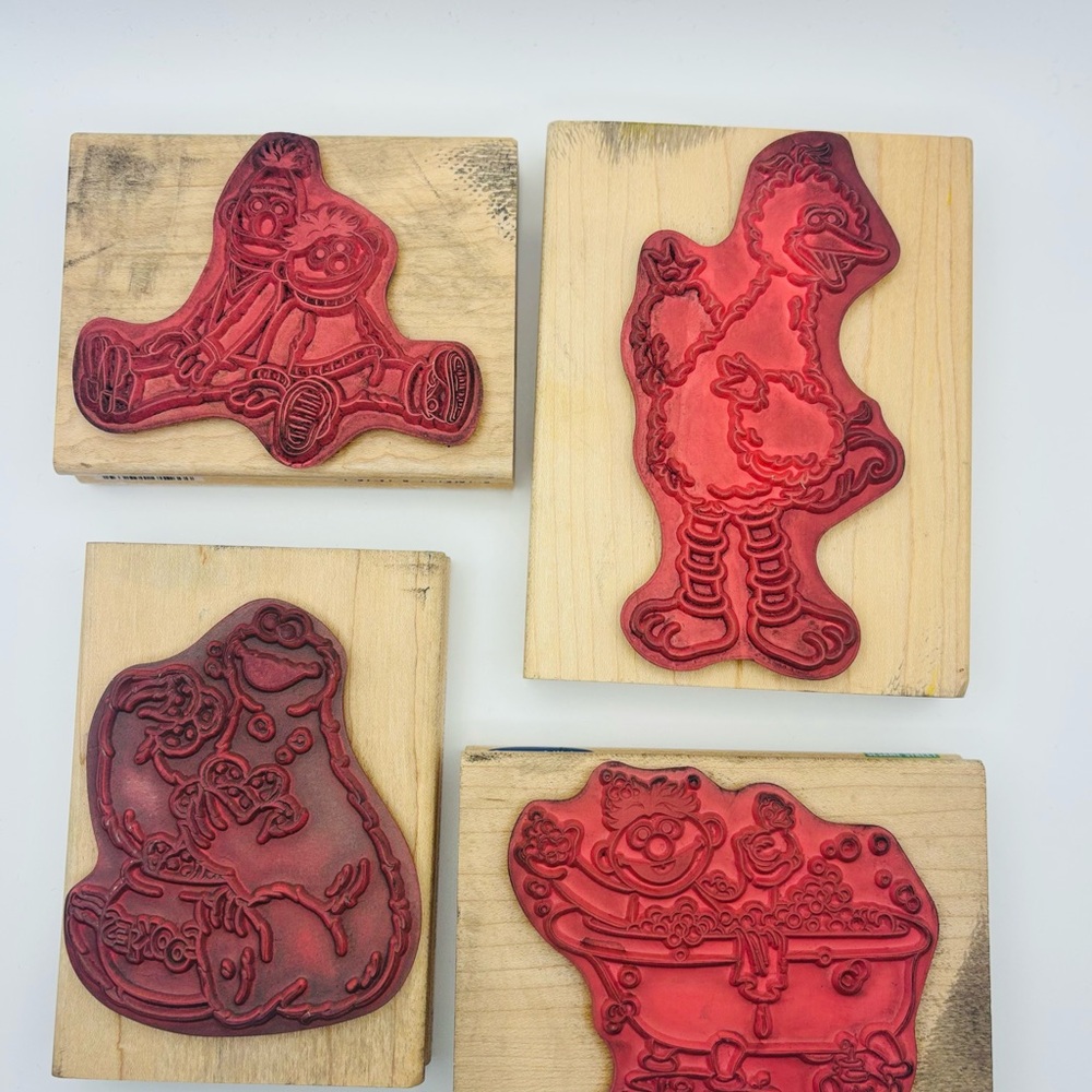 Y2K Sesame Street Wooden Stamps Set – Fun, Colorful, Great Condition - Picture 9 of 14